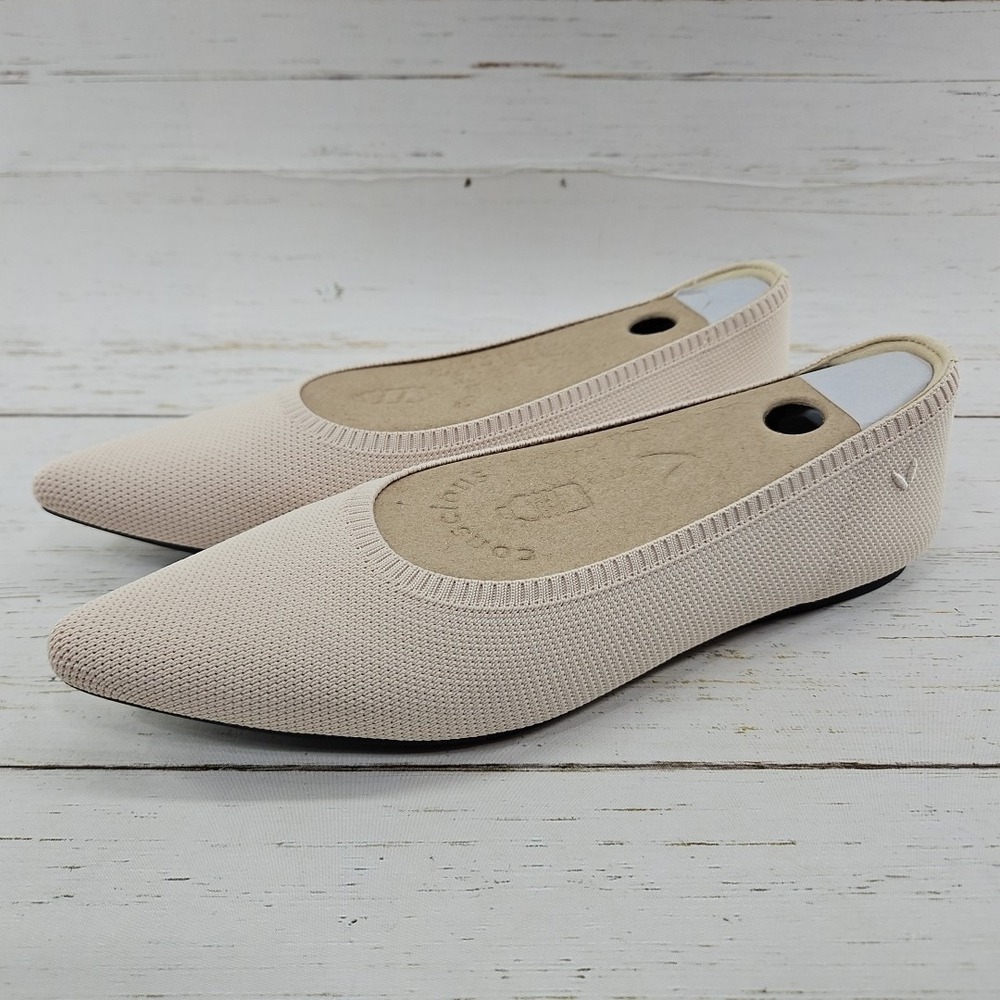 Vivaia Aria Womens EU 41.5 US 10 Almond Beige Pointed Toe Ballet Flats Shoes